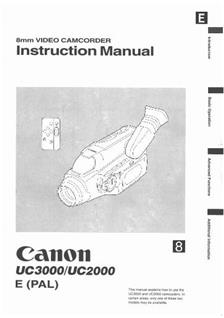 Canon UC 2000 manual. Camera Instructions.